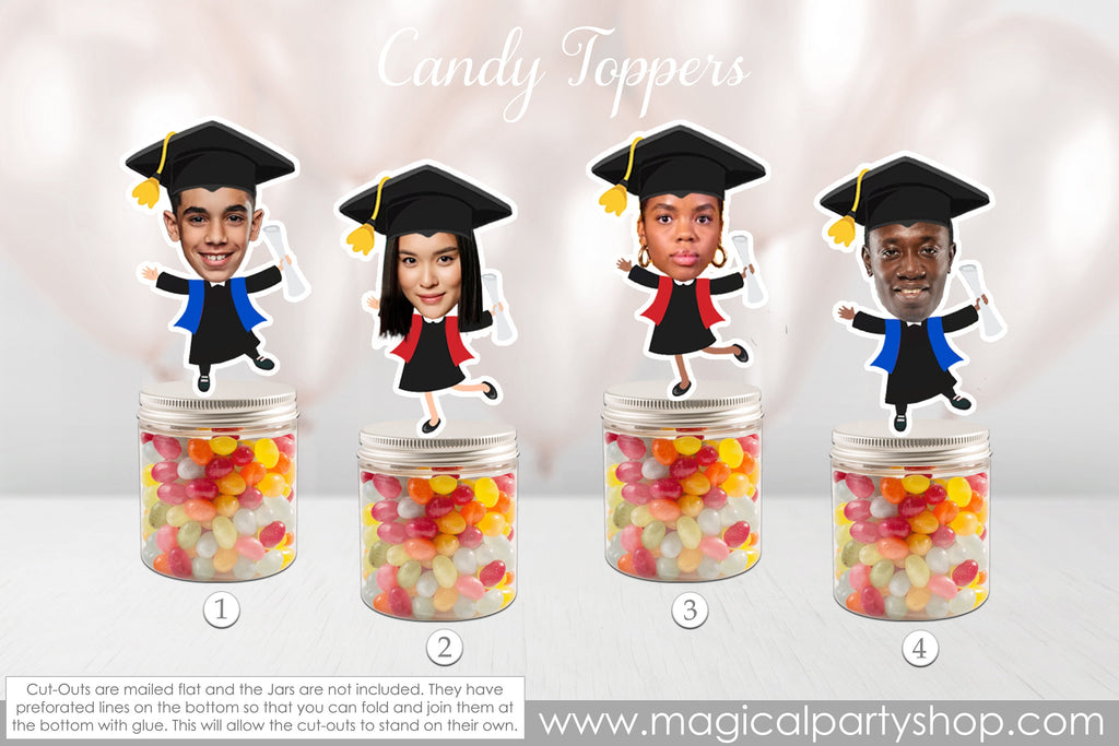 Graduation Photo Candy Toppers | Class of 2023 | Graduation Party Decorations | Graduate Party Favors | Graduation Cake