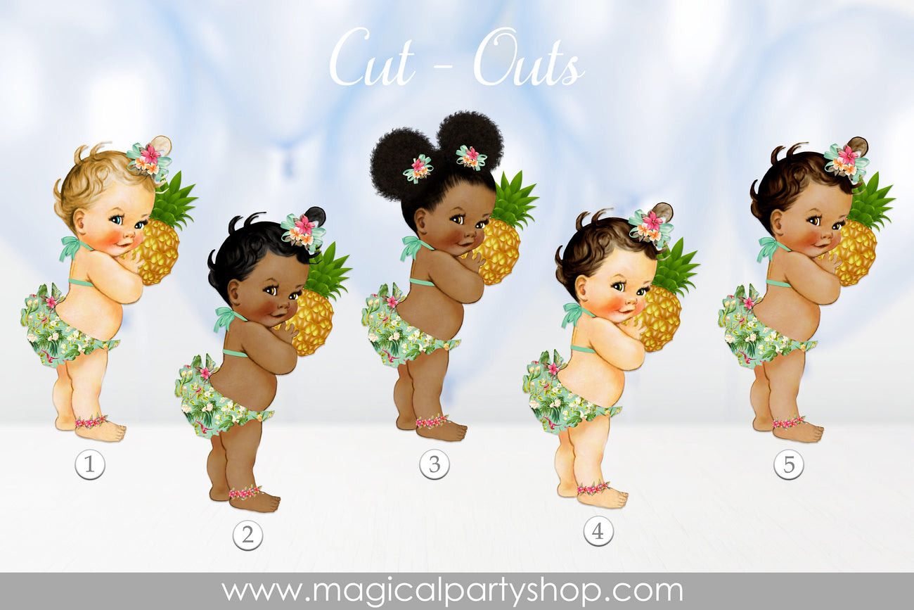 Baby Shower Centerpiece Princess Luau Grass Skirt