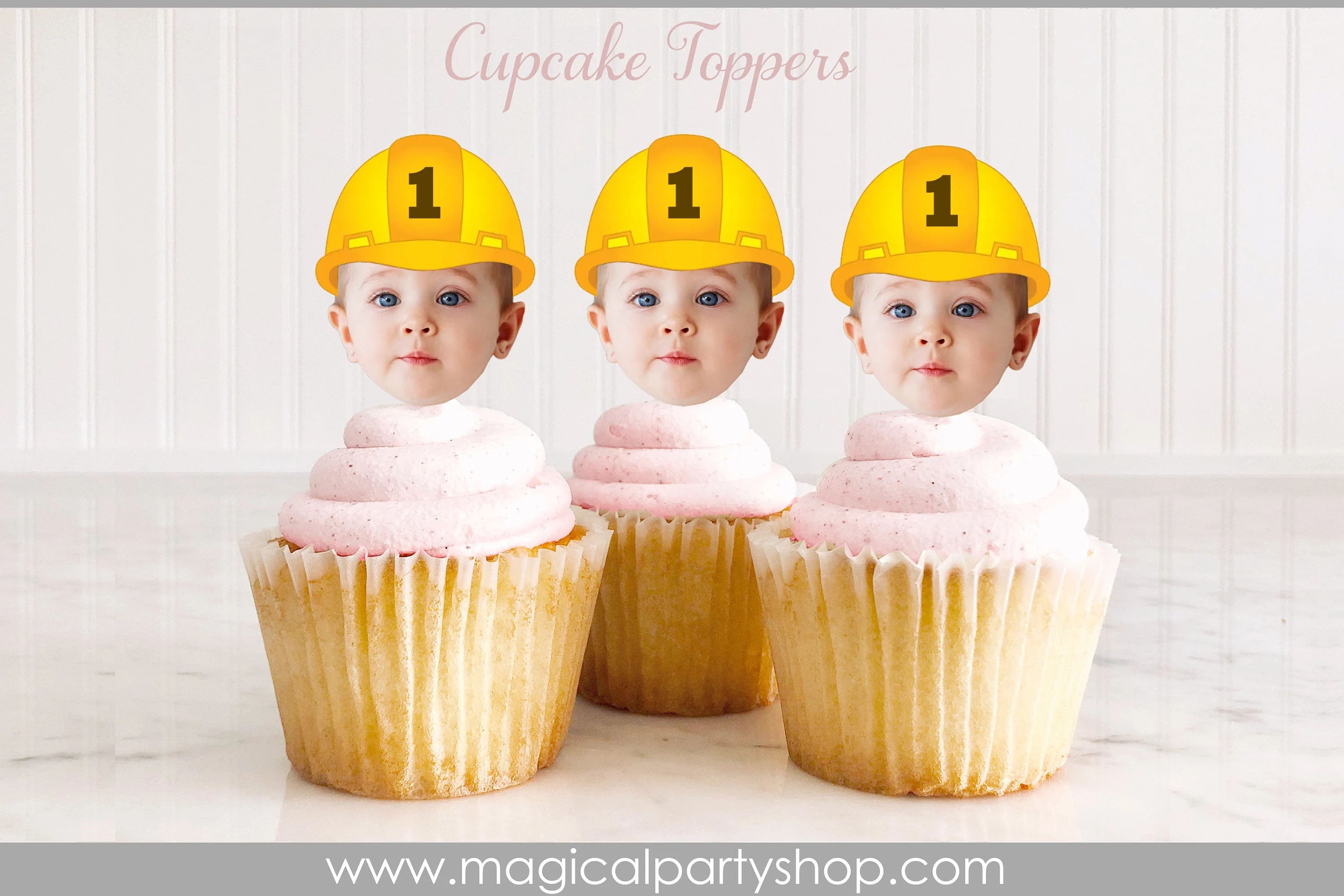 Construction Birthday Cupcake Toppers | Photo Cupcake Toppers | Construction | Construction Birthday | Construction Party Decorations